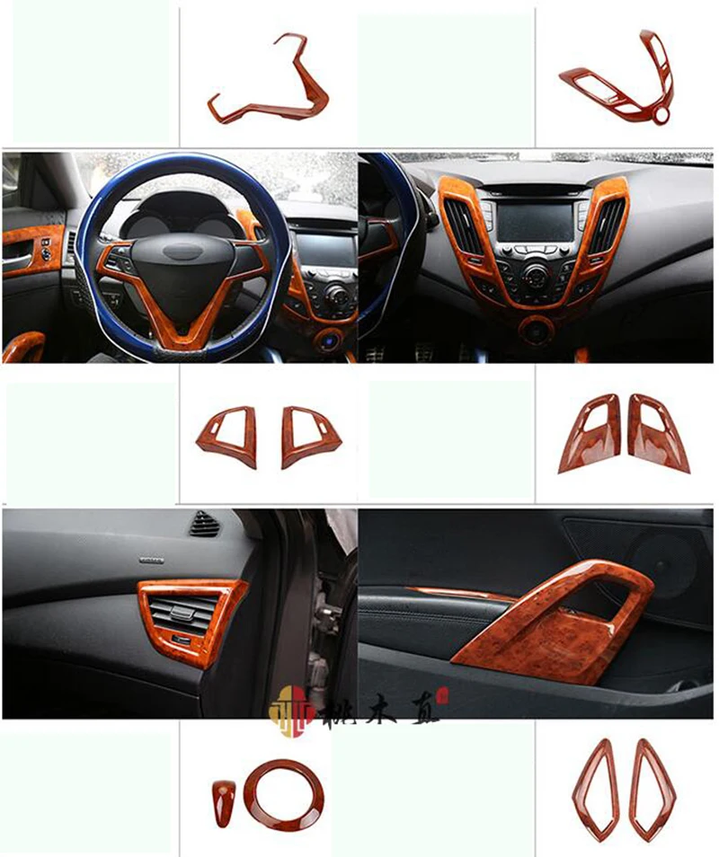 Высококачественный интерьерный комплект из АБС персикового дерева для hyundai veloster