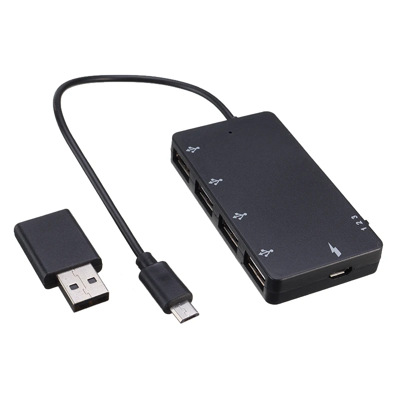 

Портативный микро USB OTG 4-портовый концентратор адаптер мульти-функциональный мощность Зарядный Кабель-адаптер для смартфонов и планшетов