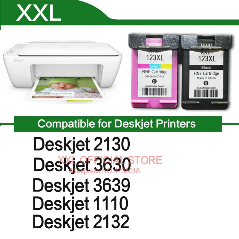 Картридж с черными чернилами для принтера HP Deskjet 2130 123 | Компьютеры и офис