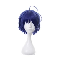 anime wonder egg priority ohto ai dark blue short wig cosplay costume heat resistant synthetic hair party wigs