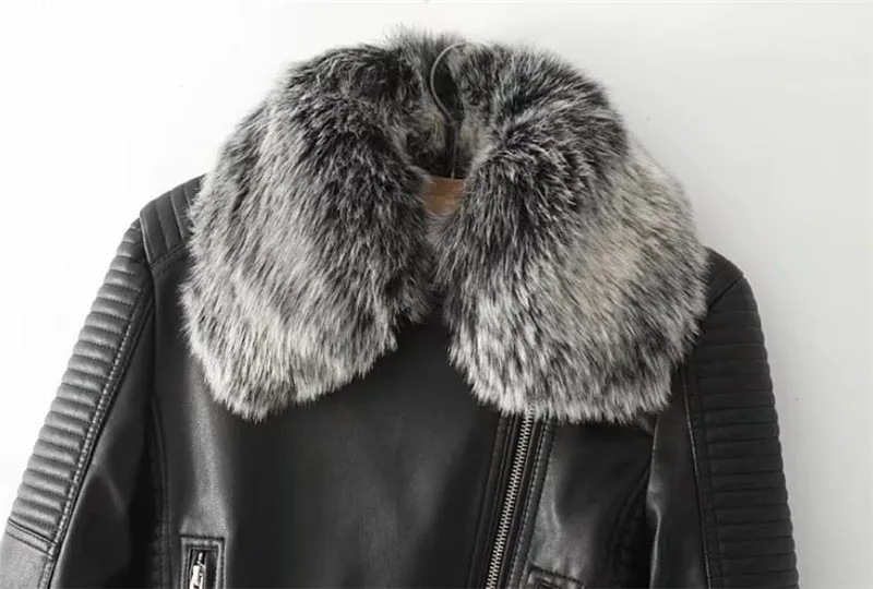 Осенне-зимние шерстяные куртки женская куртка из искусственной кожи байкерская