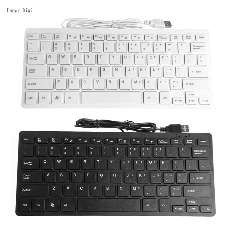 

Mini Slim Multimedia USB Wired External Keyboard For Notebook Laptop PC Computer keyboard and mouse gaming lights