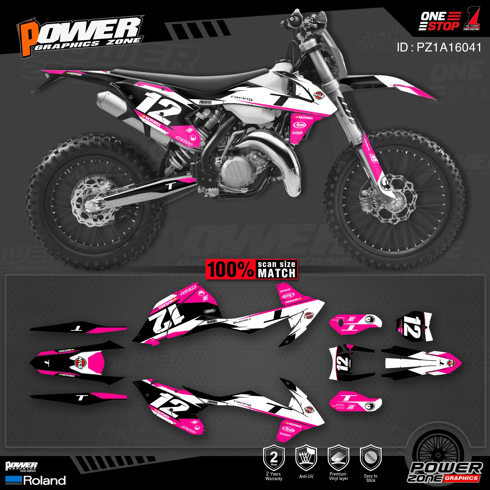 Набор наклеек PowerZone для KTM SX SXF MX 16-18 EXC XCW Enduro 17-19 125-500cc 40 | Автомобили и мотоциклы