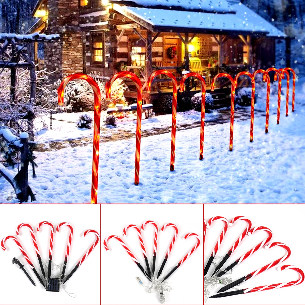 

Christmas Decorations Garden Light Lawn Candy Cane Lights Solar Powered Garden Lights Led For Outdoor Garden Lighting Solar Lamp