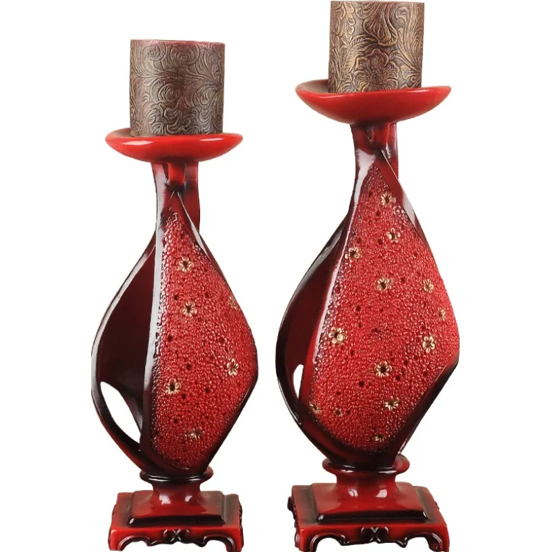 

2pcs/set European retro Candle Holder Romantic candlelight dinner props Creative tabletop candlestick Home Wedding Decorations