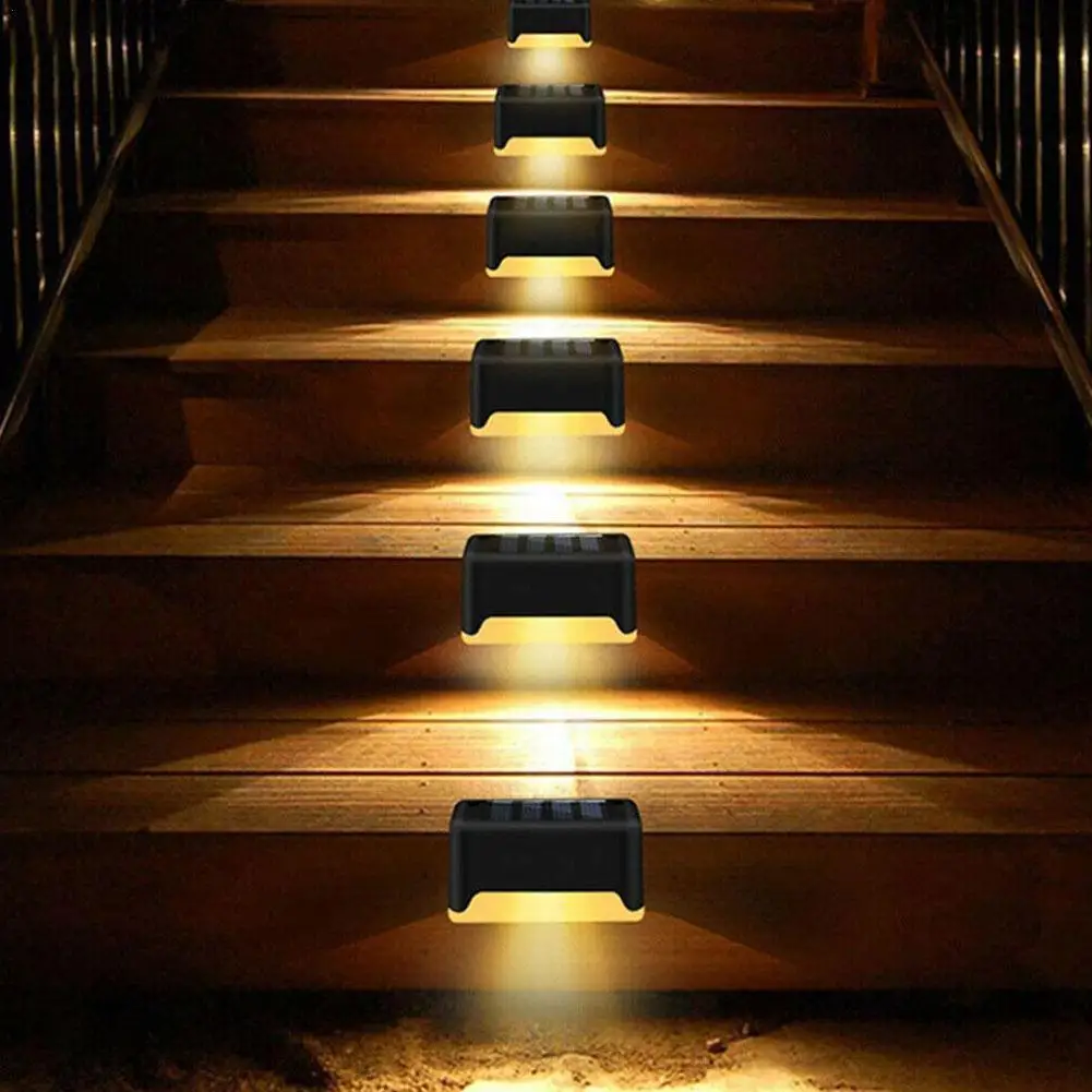 

LED Solar Lamp Path StairWaterproof Wall Light Garden Balcony Deck Outdoor Lights Lights Fence Light Step Landscape Solar U7F2