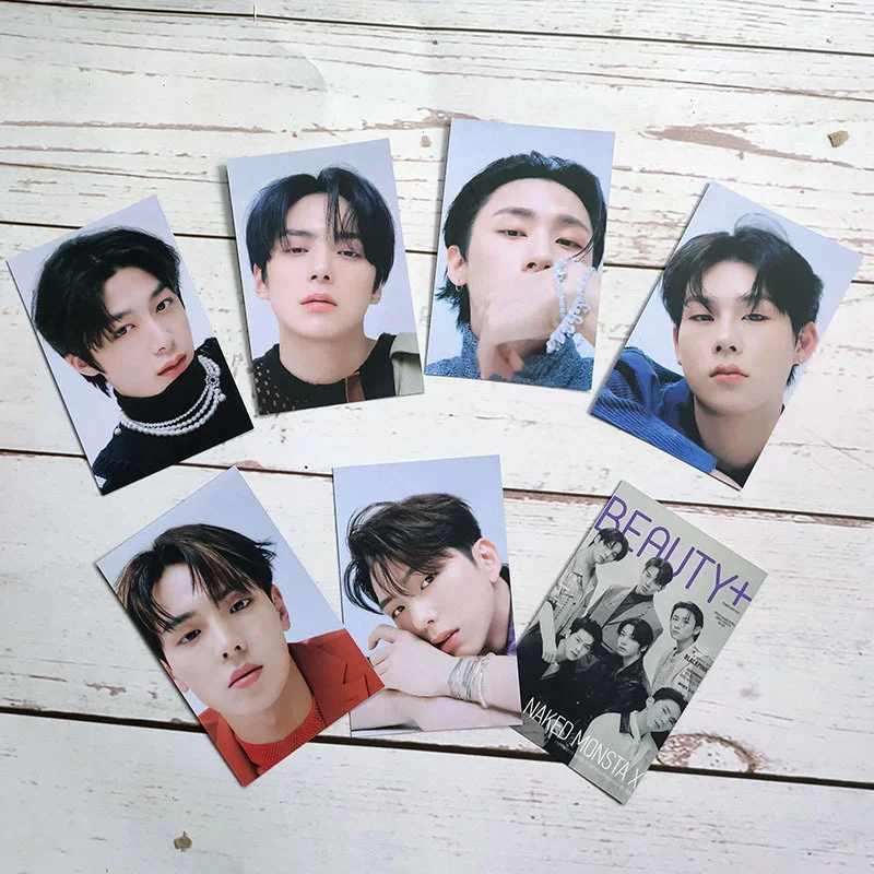 

7pcs/set Kpop MONSTA X Photocard Postcard Photo BEAUTY Plus Magazine Cover Cards