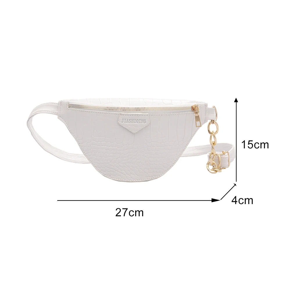 

2021 Fashion Alligator PU Leather Chest Bags Women Chain Fanny Phone Zipper Belt Bum Pouch Ladies Casual Shoulder Crossbody Pack
