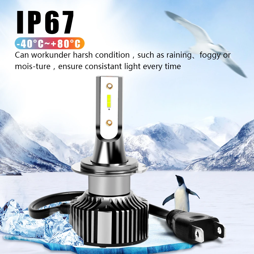 Zdata H7 светодиодный H4 лампы H1 H3 H11 H13 9004 9007 лампы для авто фары Ходовые фары 6500K 12V авто мотоцикл противотуманные фары