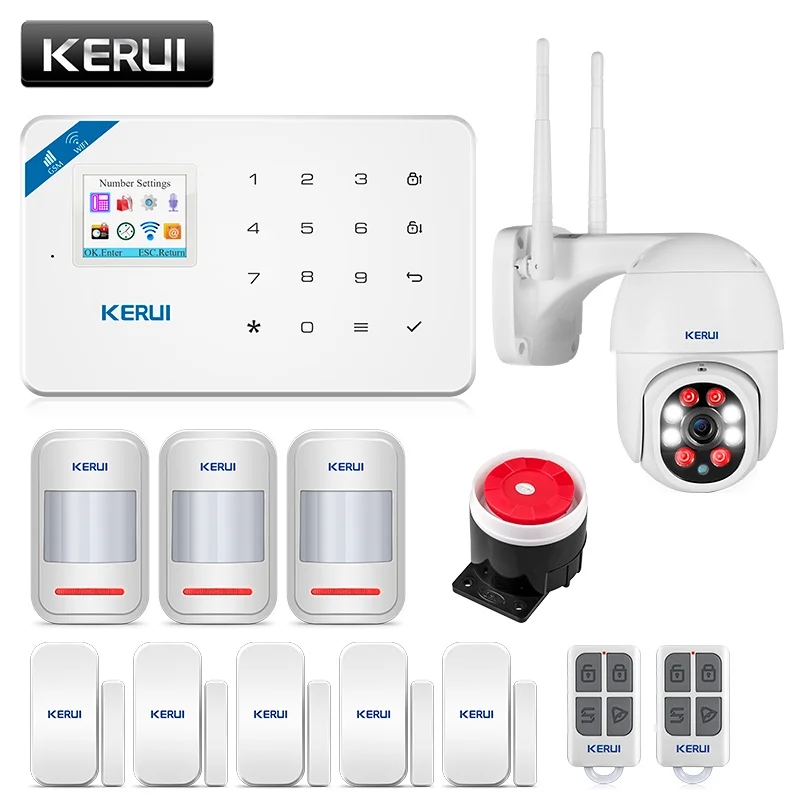 Система охранной сигнализации KERUI W18 для дома умная GSM Wi Fi система с датчиком