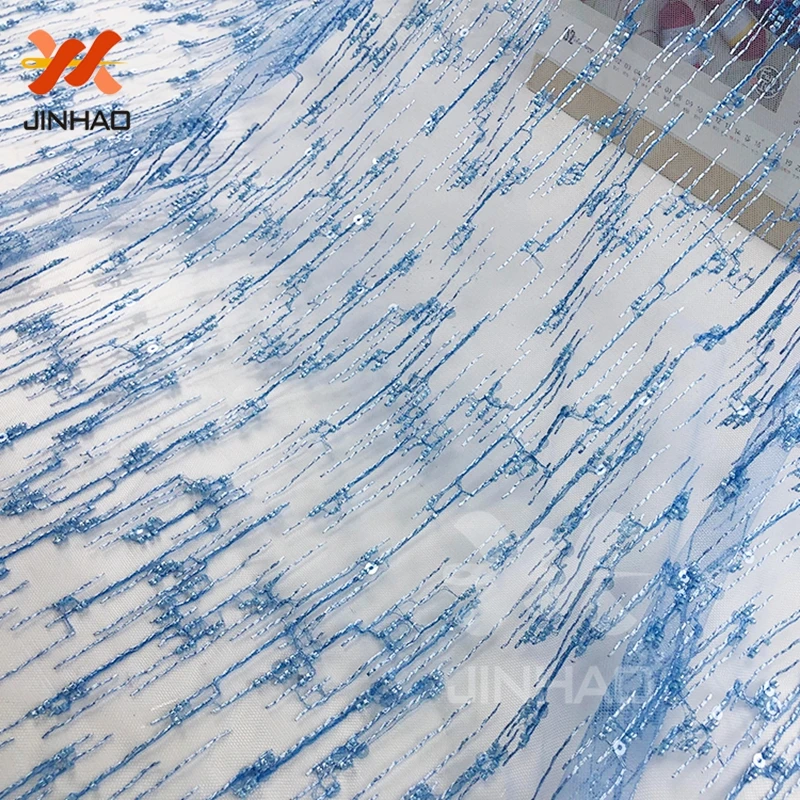 Текстиль Элегантный 3d бисер кружевной ткани дизайн вышивки свадебное платье