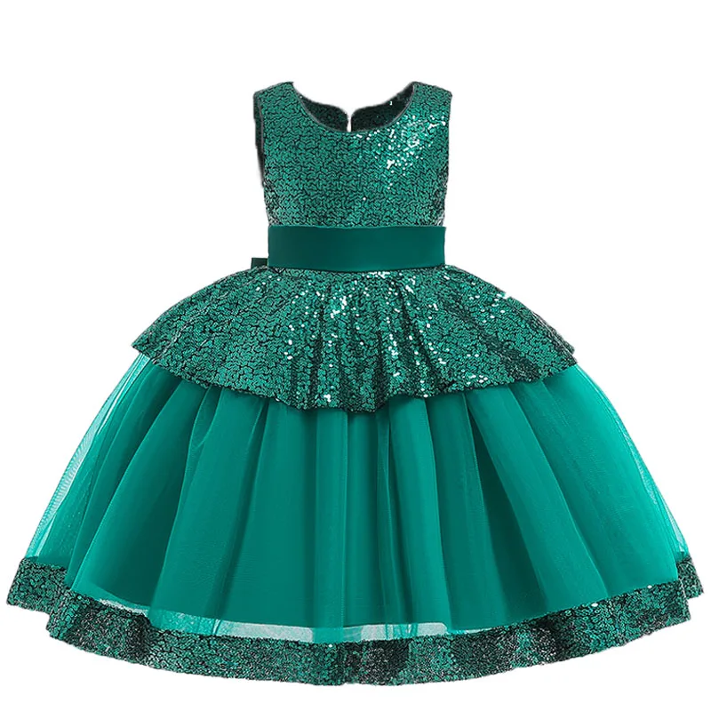 2020 Girl Dress Gauze Sequins Children Kids Dresses For Girls Birthday Party Princess Formal Wedding Clothing | Детская одежда и