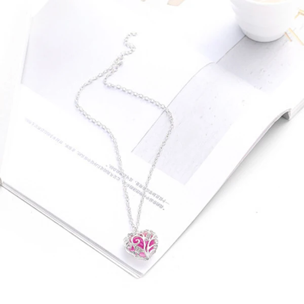 Новинка женское ожерелье с персиковым сердцем креативный длинный светящийся