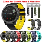 Ремешок для наручных часов Garmin Fenix 5 Plus 6 Pro Forerunner 935 945 touchs60 S62, силиконовый простой браслет, 22 мм