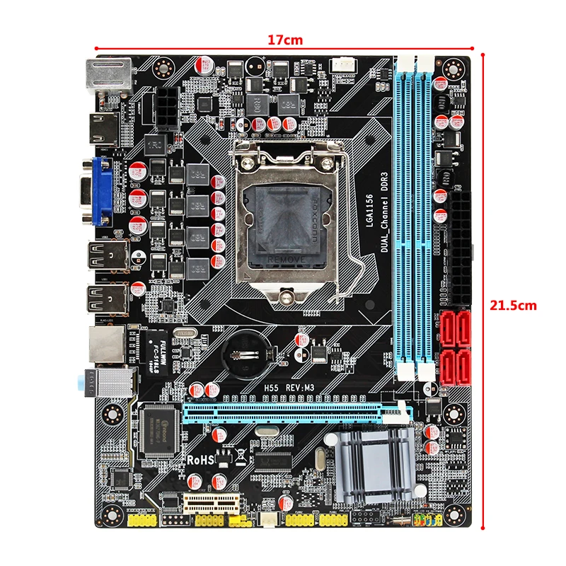 Материнская плата MACHINIST H55 разъем LGA 1156 Sup-порты DDR3 16 ГБ и ЦПУ I3/I5/I7 PCI-Express USB2.0