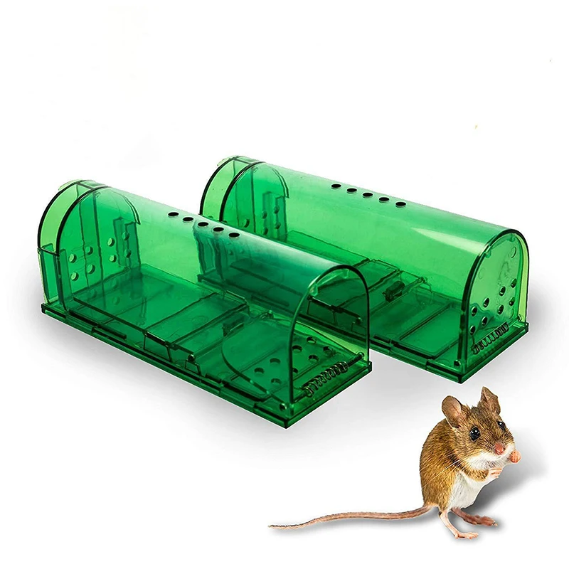 Trampa reutilizable para ratones, jaula para Control de plagas, para el hogar y el jard&iacute;n, para roedores, 2 unidades-1