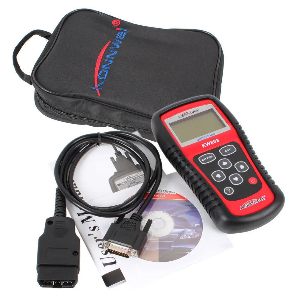 KONNWEI KW808 OBD Автомобильный сканер OBD2 автомобильный диагностический сканер инструмент поддерживает J1850 двигатель Fualt код ридер dfd