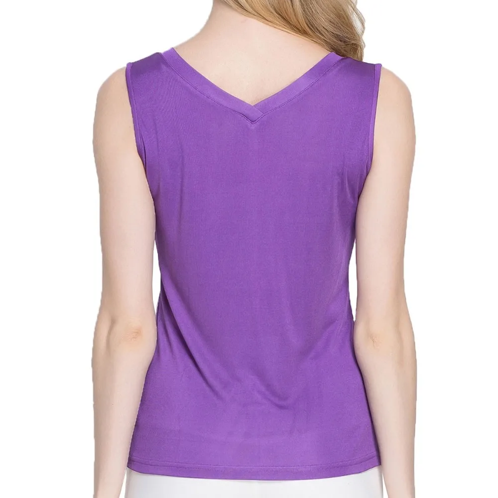 Специальное предложение Женский жилет с V образным вырезом из 100% чистого шелка