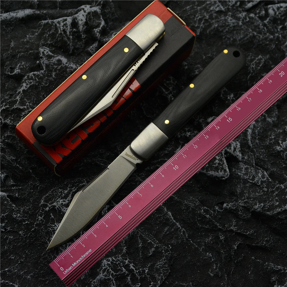 

Kaxiu 4383 Outdoor Lockless Pocket Brass Folding Knife Camping Fishing Portable EDC Blade Fruit Folding Knife