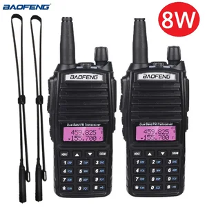 2pcs original baofeng uv 82 8w walkie talkie cb ham radio transceiver vhf uhf two way radio station amateur police scanner uv82 free global shipping