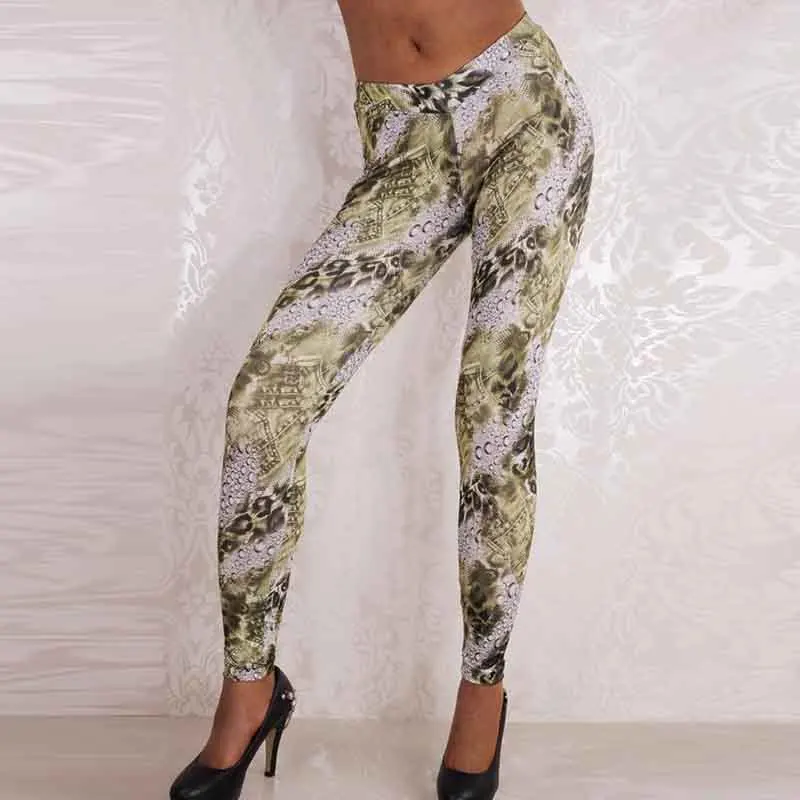 Новинка 2021 красивые женские брюки для фитнеса с принтом пейсли