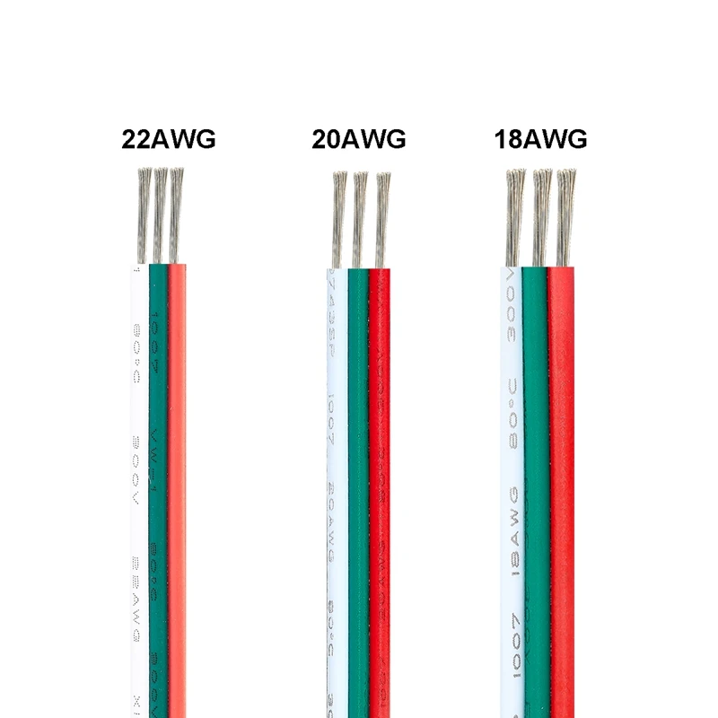 

20m LED Connector Cable 5V 3 Pin Wire 22AWG 20AWG 18AWG SM JST Wires 3pin Electrical Cable For WS2811 WS2812B Pixel LED Driver