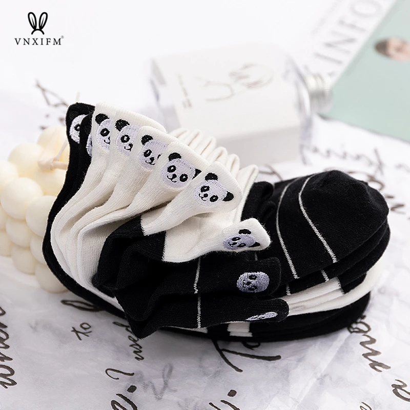 2022 весенние хлопковые носки для пар с вышивкой из мультфильма панда симпатичные
