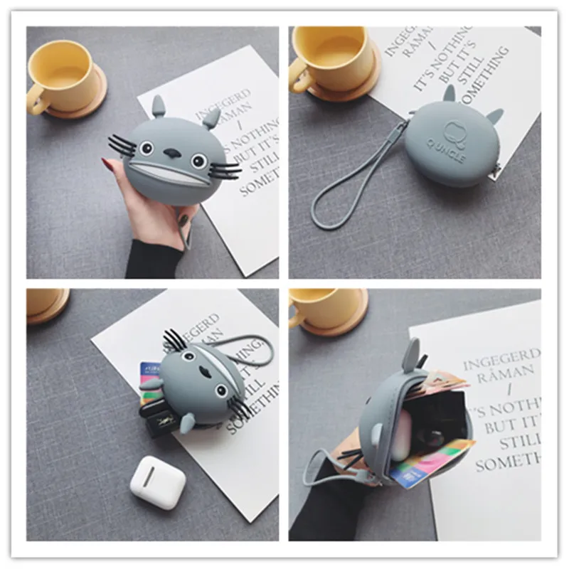 Мягкий силиконовый чехол для наушников с рисунком Тоторо портативный хранения