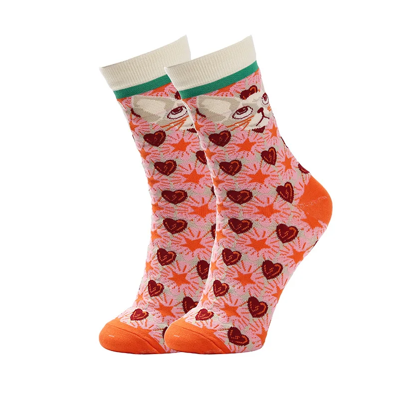 Fashion Funny Mens Socks Hip Hop Harajuku Kawaii Cartoon Cotton Socks Fruit Animal Beer Food Happy Casual Socks Gifts for Men