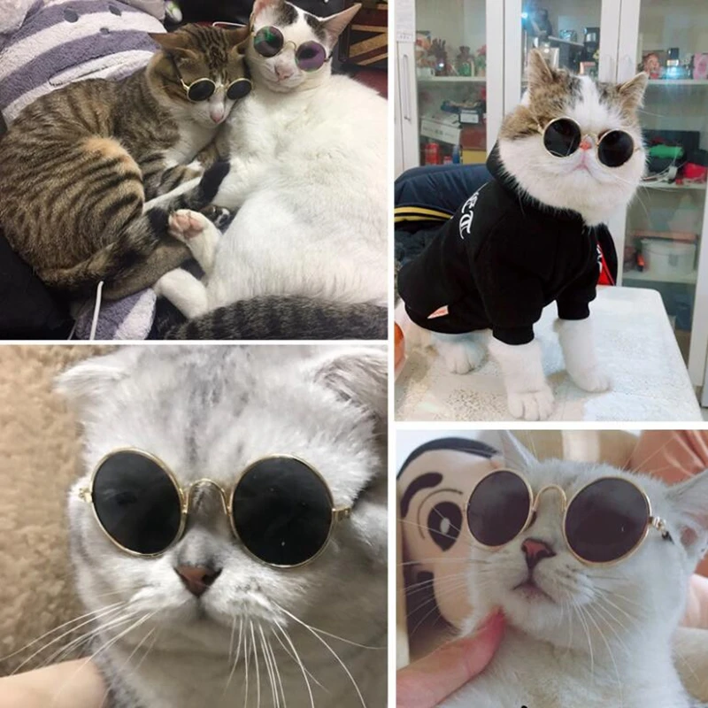 Очки cat John Lennon, Поляризационные солнечные очки в стиле хиппи Для Рейв, вечерние, круглые солнцезащитные очки, круглые линзы в стиле хип-хоп, Funnny Cat