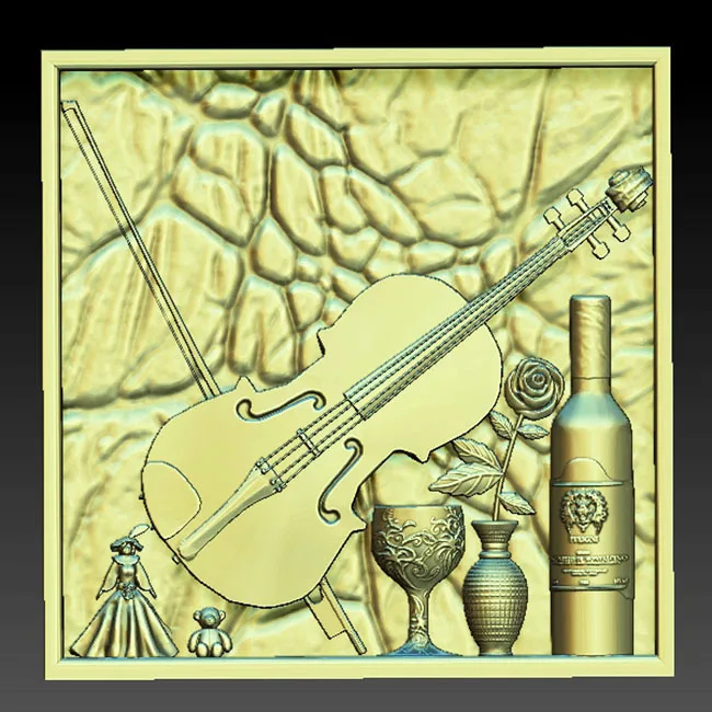 3d модель рельеф для ЧПУ гравер резьба в формате STL файл скрипка художественное