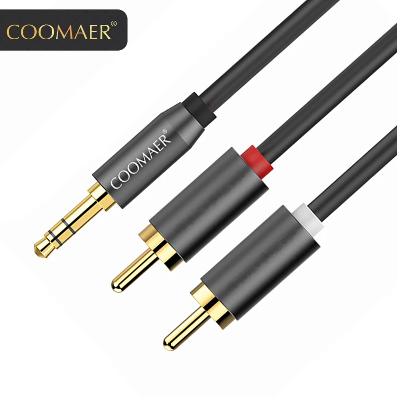 Кабель Coomaer RCA 2RCA на 3 5 аудиокабель мм Jack AUX кабель для DJ усилителей сабвуферов