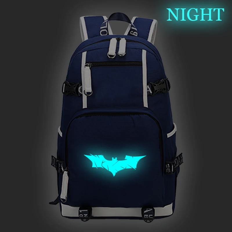 Супергерой логотип БЭТМЭН Печать Рюкзак Школьный для мальчиков и девочек
