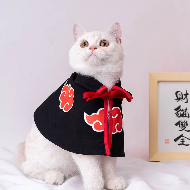 

Akatsuki Cat Cloak Pet Dog Cape Leisure Tops Teddy Bear Small Dog COS Costume Ninja Dress Cape Cat Clothes