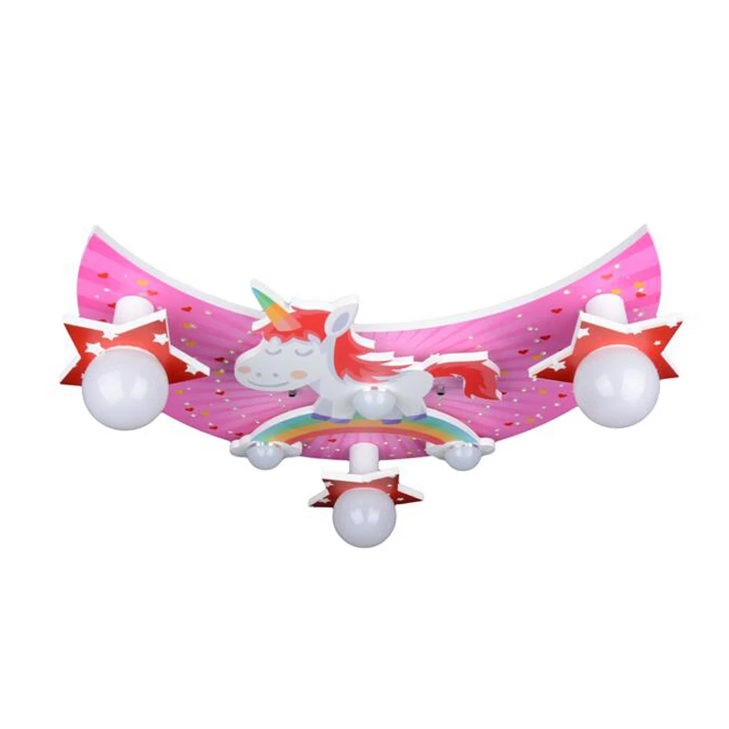 Современная мультяшная Подвесная лампа с радужной лошадкой для детской спальни