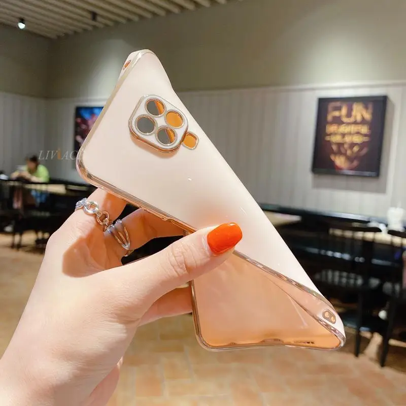 square golden plating silicone phone case for xiaomi redmi note 10 pro note 8 pro note 9 pro max note 7 9 9a 9t k20 10 cover free global shipping