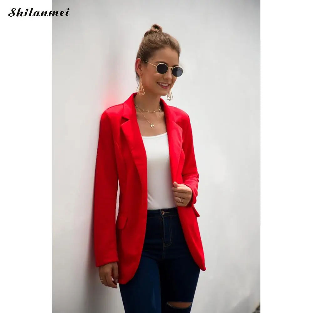 Верхняя одежда с длинными рукавами женский красный черный приталенный Блейзер