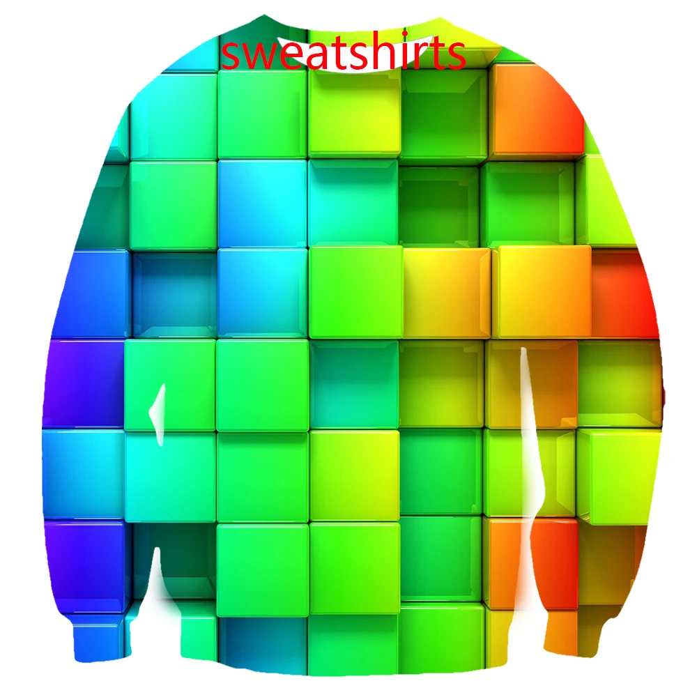 Красочный квадратный жилет с 3d принтом/футболки/толстовки на молнии/Брюки Модный