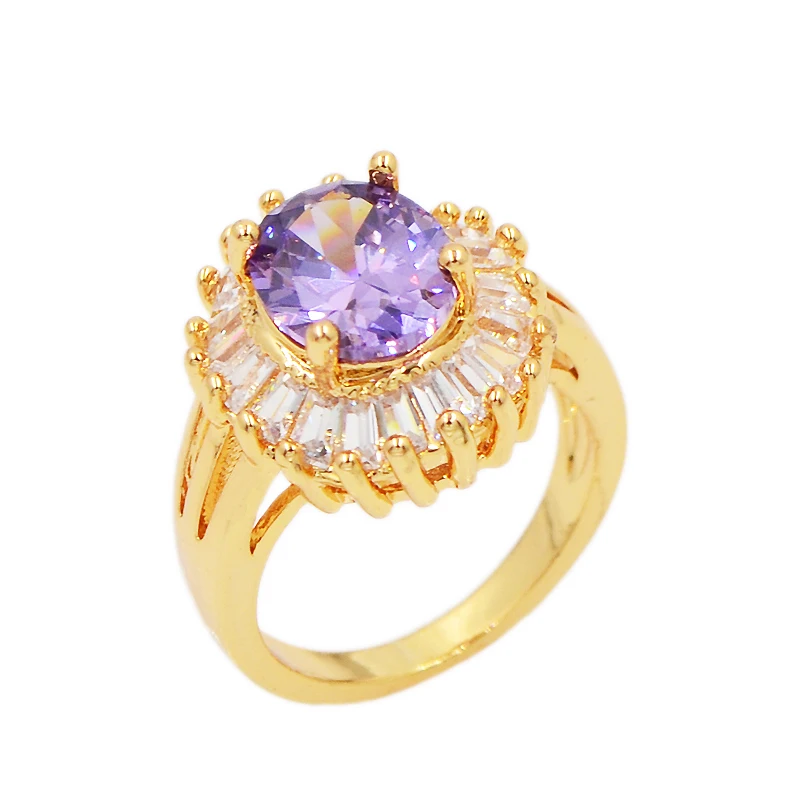 Модные женские свадебные кольца золотого цвета с фианитом ААА + ювелирные