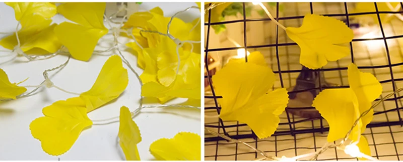 3M 20LED 6 м 40LED Ginkgo Biloba сказочные гирлянды на батарейках водонепроницаемые рождественские гирлянды для украшения свадьбы