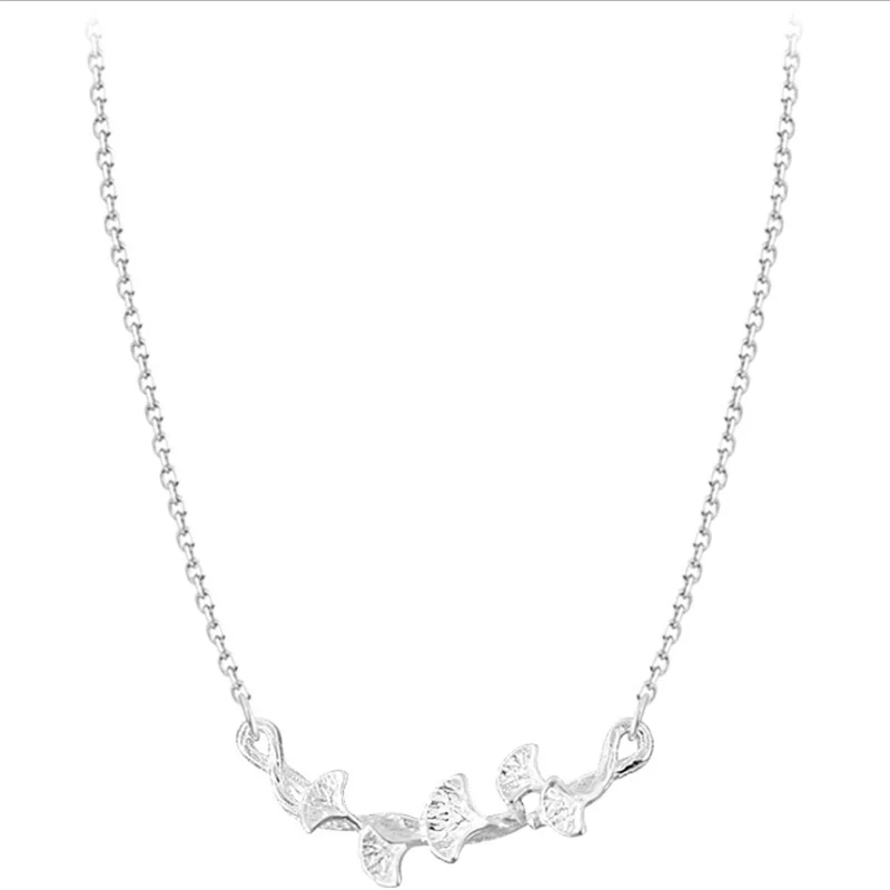

Simple Literary Branch Ginkgo Leaf Cute Leaf Necklace Clavicle Chain Forest Department Gift Women's Holiday Gift Party Jewelry W