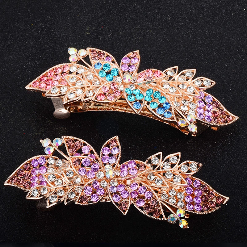 Заколка для волос с полным покрытием из страз заколка-пряжка цветами листьями