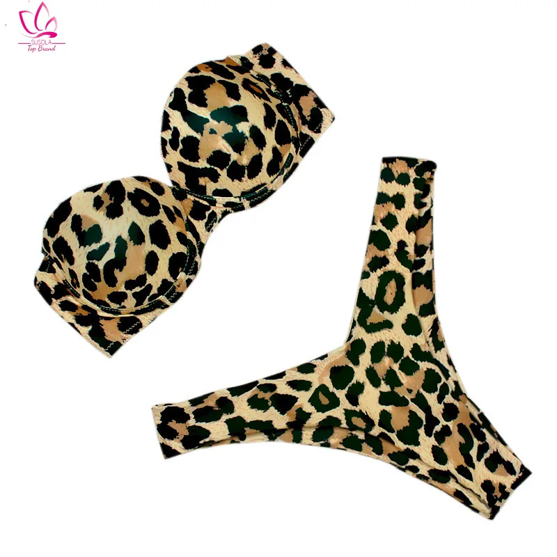 

Купальник-бикини, женский купальник 2021, комплект бразильского бикини с леопардовым принтом, женская летняя пляжная одежда, бикини