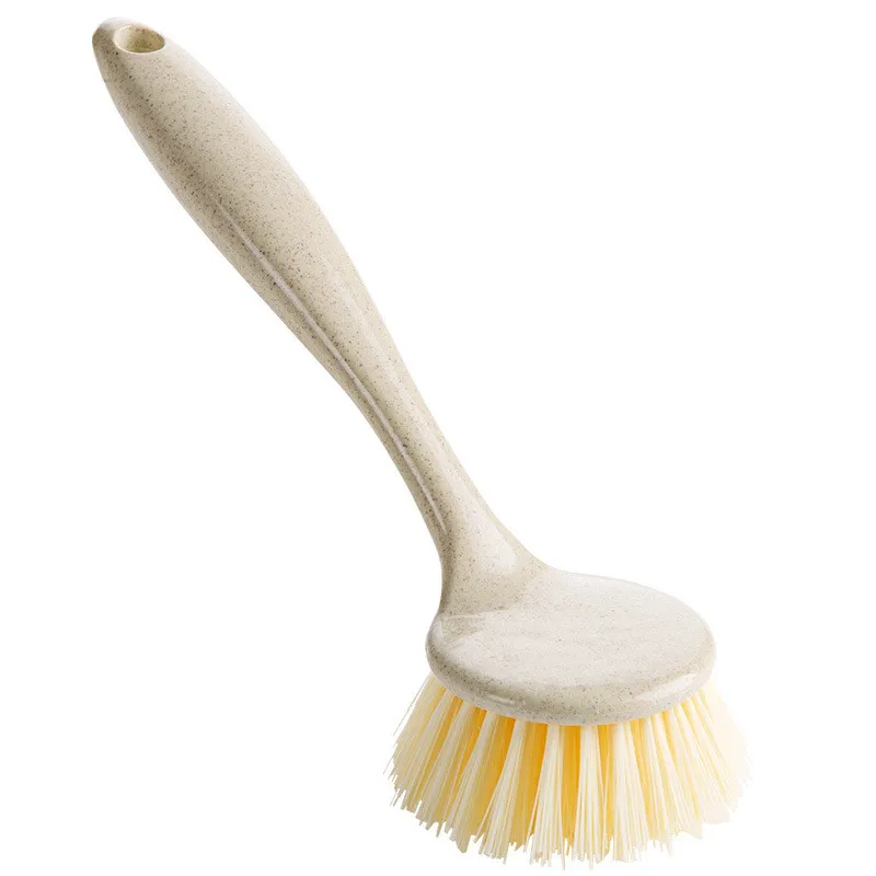 

Wheat Straw Washing Pot Brush Long Handle Round Brush Cleaning Long Bristles Brush Cleaning Brush Kitchen Supplies