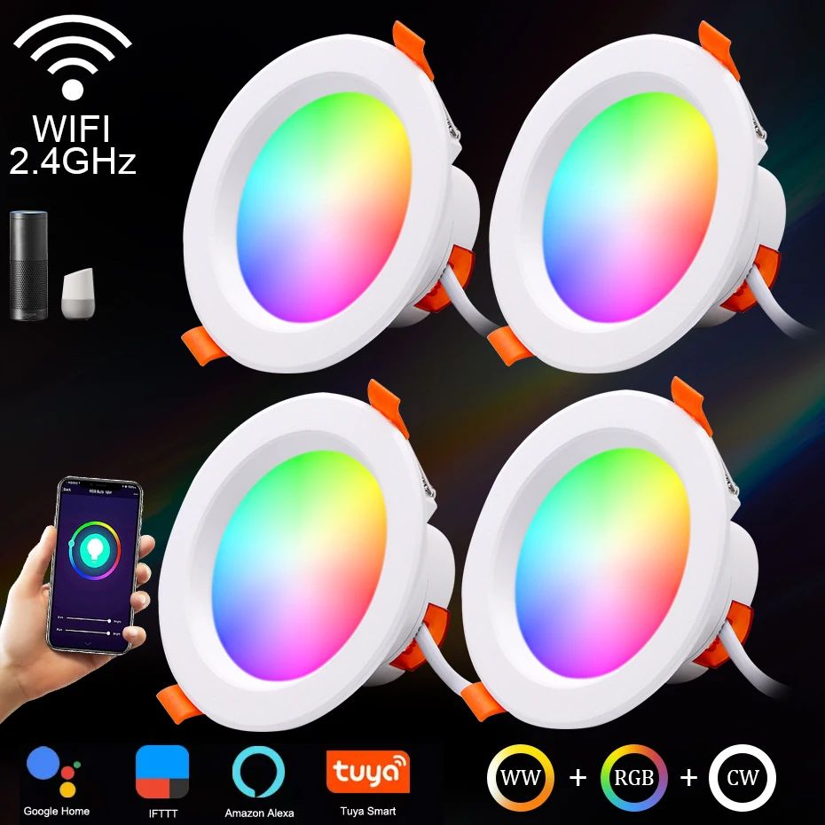 

Tuya Smart Ceiling Lamp Wifi Dimming LED Downlight 5W 7W 9W 15W Color Changing Spotlight 110V 220V Work With Alexa Google Home