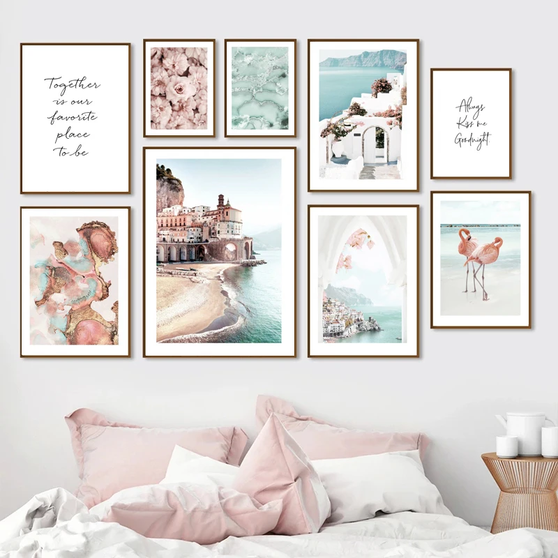 Постер с изображением итальянского берега Амальфи и моря художественный постер