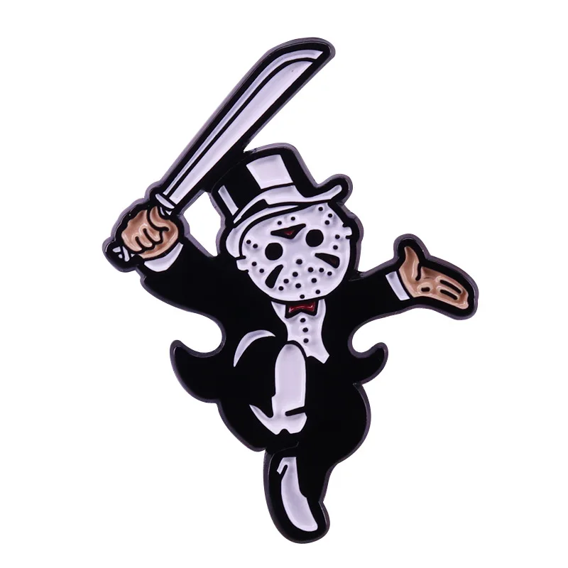 

SP328 Horror Movies Jason Classic Cartoon Enamel Pin Halloween Badge Brooch Movies Lovers Denim Shirt Lapel Pins