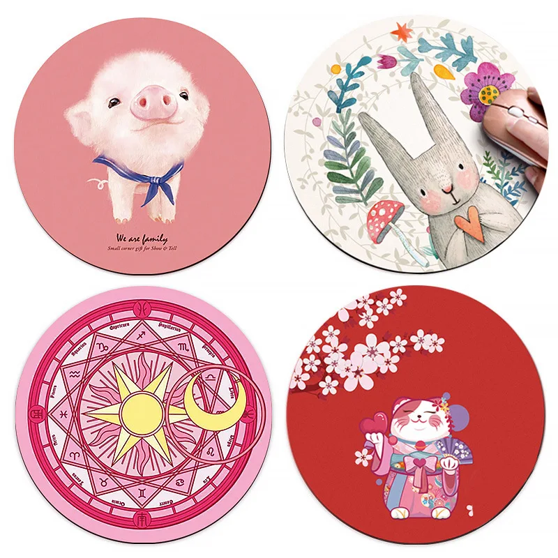 

Keep Mouse Clean Cute Round MousePad for Girls Waterproof Computer Mouse Cartoon Mouse Pad Carpet PC Keyboard Mouse Mat Desk Mat
