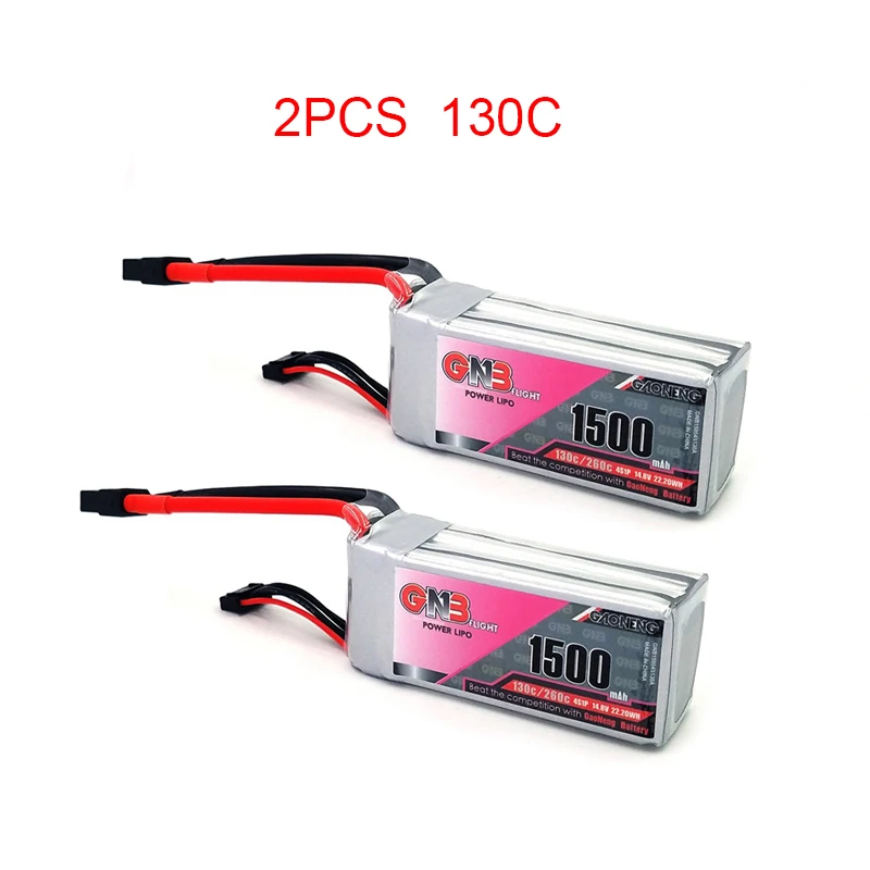 Высокая Скорость RC автомобиль 110C 120c 130C Lipo батарея Gaoneng GNB 14,8 V 1500mAh 4S Lipo батареи модели радиоуправляемого дрона аксессуары для мультикоптера - Цвет: 2pcs 130c