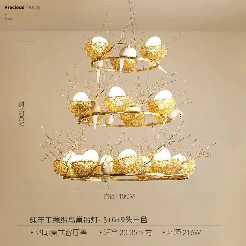 Современное освещение люстры для Золотого птичьего гнезда столовой Lustre de cristal люстры подвесные потолочные светильники - Цвет абажура: Model G